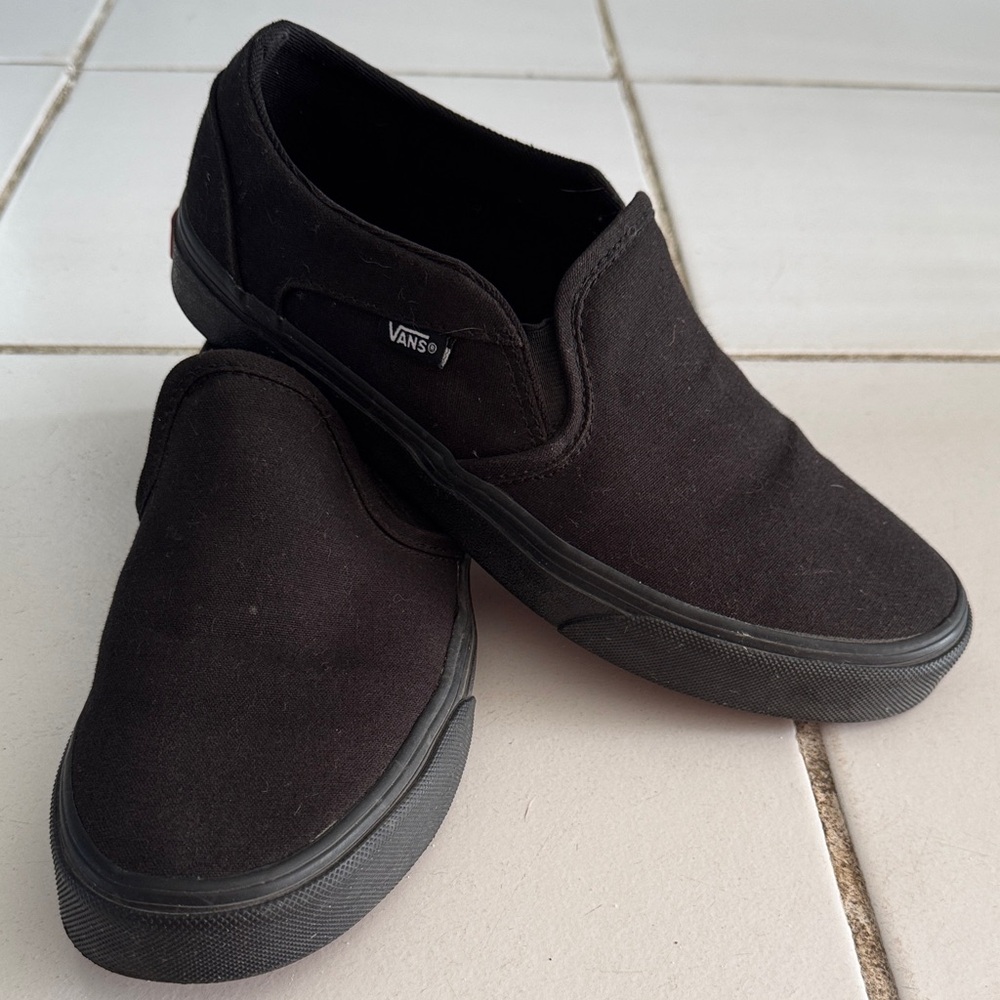 Vans Black Canvas Slip-On Shoes